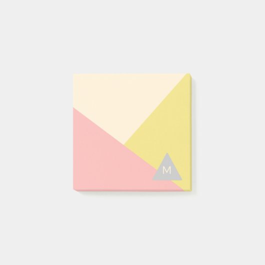 Geometric Shapes in Pastel Colors Monogrammed ポストイット (正面)