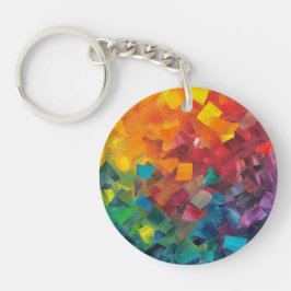 Geometric shapes in rainbow colors キーホルダー