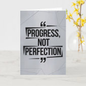 Geometric Silver Progress Not Perfection Motive カード (黄色い花)