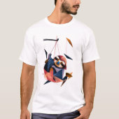 Geometric Sloth Abstract Polygon Animal Design Tシャツ (正面)