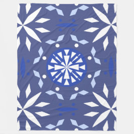 Geometric Snowflake Pattern フリースブランケット