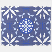 Geometric Snowflake Pattern フリースブランケット (正面(横))