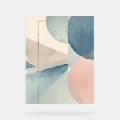 Geometric Soft Tones – Modern Pastel Abstract Wall アクリルサイン (正面)
