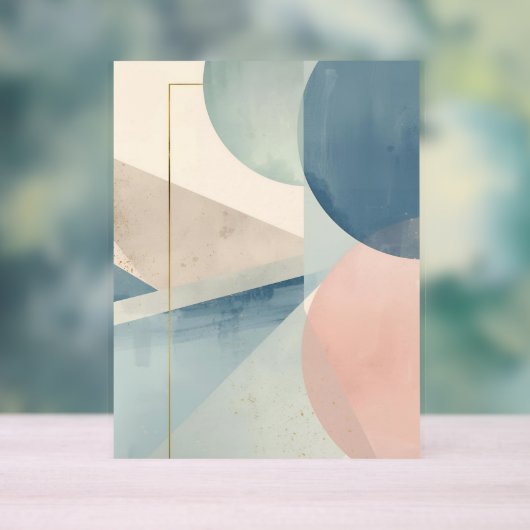 Geometric Soft Tones – Modern Pastel Abstract Wall アクリルサイン (ニュートラル)