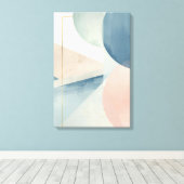 Geometric Soft Tones – Modern Pastel Abstract Wall キャンバスプリント (インサイチュ (ウッドフロア))