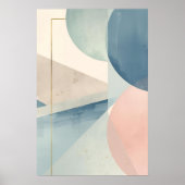 Geometric Soft Tones – Modern Pastel Abstract Wall ポスター (正面)