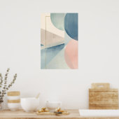 Geometric Soft Tones – Modern Pastel Abstract Wall ポスター (キッチン)