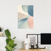 Geometric Soft Tones – Modern Pastel Abstract Wall ポスター (ホームオフィス)
