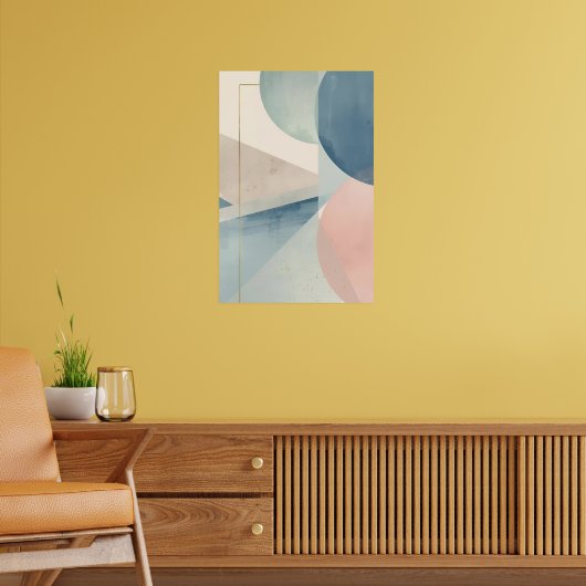Geometric Soft Tones – Modern Pastel Abstract Wall ポスター (リビング2)