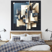 Geometric Spatial Framework キャンバスプリント (インサイチュ (寝室))