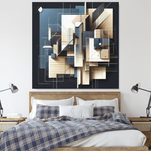 Geometric Spatial Framework キャンバスプリント (インサイチュ (寝室))