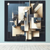 Geometric Spatial Framework キャンバスプリント (インサイチュ (ウッドフロア))