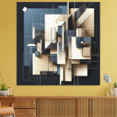 Geometric Spatial Framework キャンバスプリント (インサイチュ (リビング))