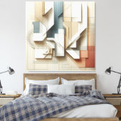 Geometric Spatial Harmony” キャンバスプリント (インサイチュ (寝室))
