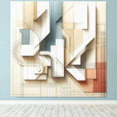 Geometric Spatial Harmony” キャンバスプリント (インサイチュ (ウッドフロア))