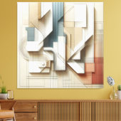 Geometric Spatial Harmony” キャンバスプリント (インサイチュ (リビング))