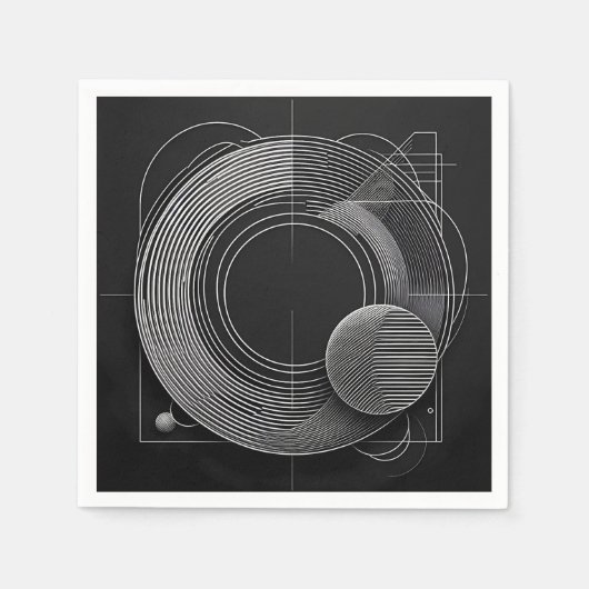 Geometric Sphere Matrix スタンダードカクテルナプキン (正面)