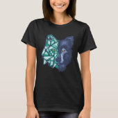 Geometric Split Wolf Face Tシャツ (正面)