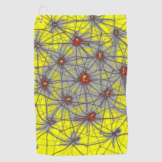 Geometric Star Grid – Premium Golf Towel ゴルフタオル (正面)