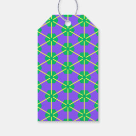 Geometric Starburst in Purple, Green and Yellow ギフトタグ