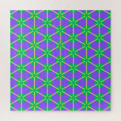 Geometric Starburst in Purple, Green and Yellow ジグソーパズル (縦)