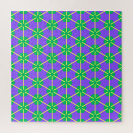 Geometric Starburst in Purple, Green and Yellow ジグソーパズル