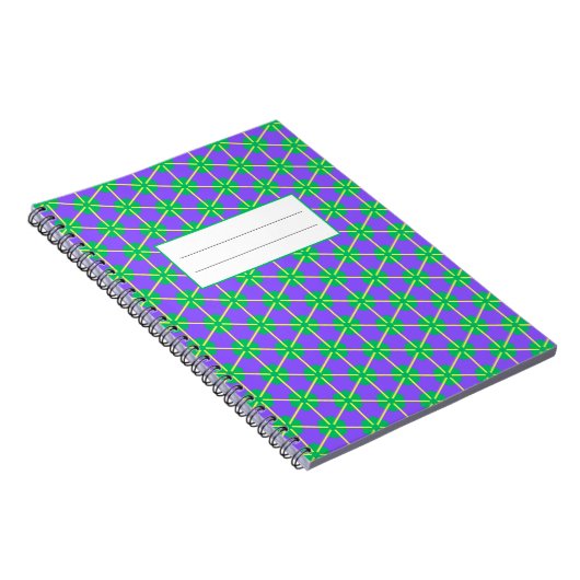 Geometric Starburst in Purple, Green and Yellow ノートブック (右側)