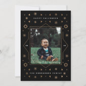 Geometric Stars Fun Modern Halloween Photo Card シーズンカード (正面)