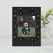 Geometric Stars Fun Modern Halloween Photo Card シーズンカード (スタンド正面)