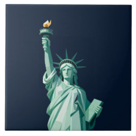 Geometric Statue of Liberty Modern Ceramic Tile タイル