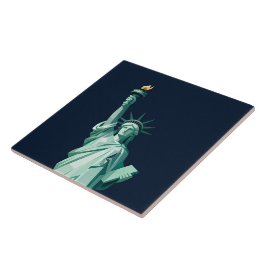 Geometric Statue of Liberty Modern Ceramic Tile タイル (側面)