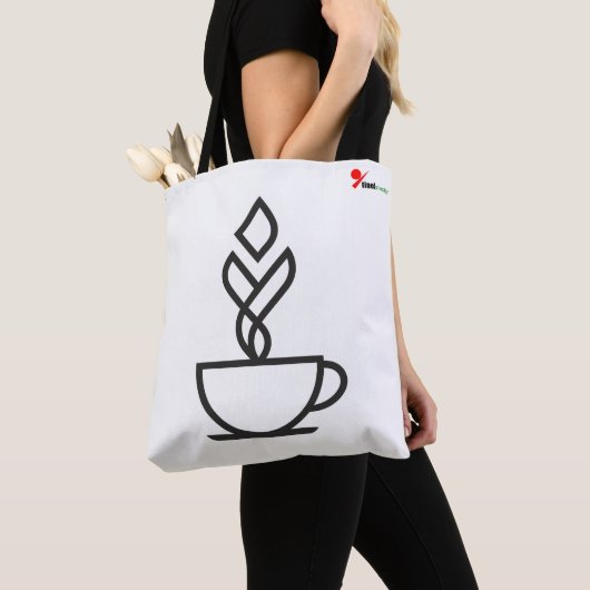 Geometric Steam Coffee Cup  – Minimalist Te トートバッグ (クローズアップ)