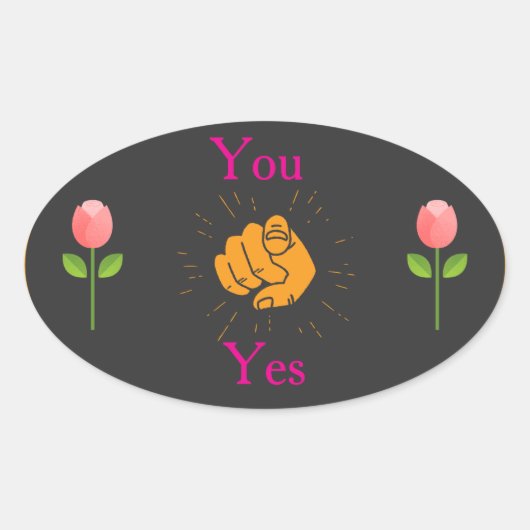  geometric sticker, pink green sticker, modern pat 楕円形シール (正面)