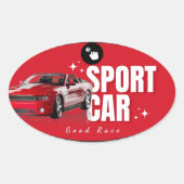  geometric sticker, pink green sticker, modern pat 楕円形シール (正面)