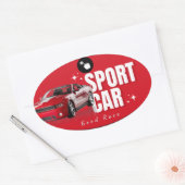  geometric sticker, pink green sticker, modern pat 楕円形シール (封筒)