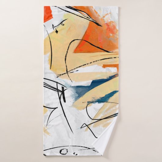 Geometric strokes abstraction. Abstract painting, バスタオル (バスタオル)