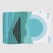 Geometric Sun Mountain Abstract with Tribal Border ゴルフタオル (横)