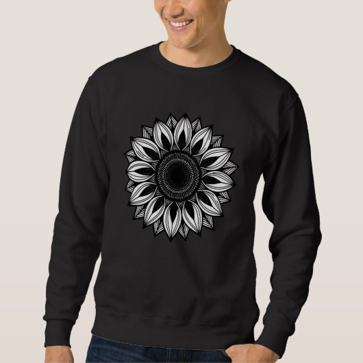 Geometric Sunflower Mandala Graphic スウェットシャツ (正面)