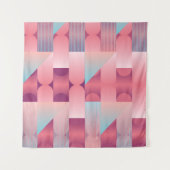 Geometric surface pattern with triangles, circles タペストリー (正面(横))