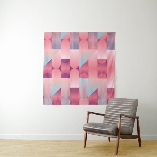 Geometric surface pattern with triangles, circles タペストリー (インサイチュ(横))