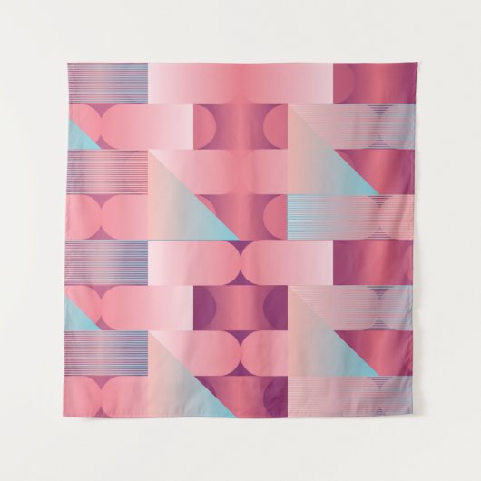 Geometric surface pattern with triangles, circles タペストリー (正面)