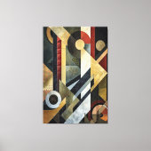 Geometric Symphony in Terracotta and Black キャンバスプリント (正面)