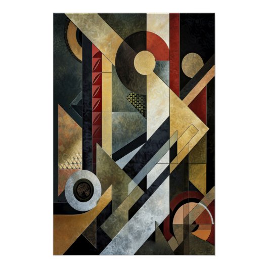 Geometric Symphony in Terracotta and Black ポスター (正面)
