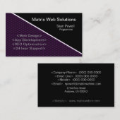 Geometric Tech名刺、深いプラム 名刺 (正面/裏面)