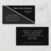 Geometric Tech Business Card、メタリックグレー 名刺 (正面/裏面)