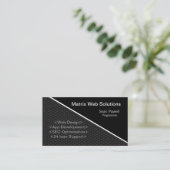 Geometric Tech Business Card、メタリックグレー 名刺 (スタンド正面)