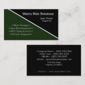 Geometric Tech Business Card、Forest Green 名刺 (正面/裏面)