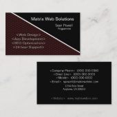 Geometric Tech Business Card、Maroon 名刺 (正面/裏面)