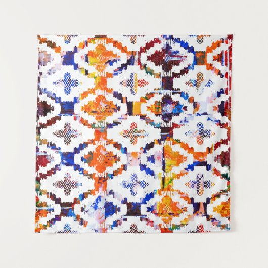 Geometric texture pattern with watercolor effectab タペストリー (正面)