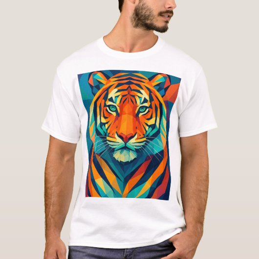 Geometric tiger tshirt tシャツ (正面)